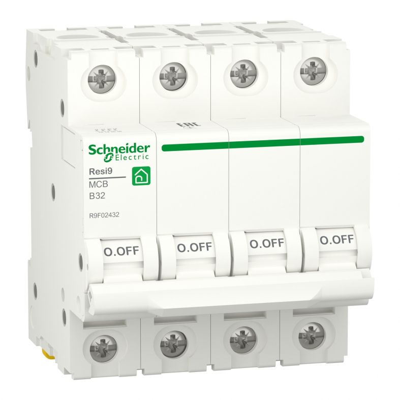 Schneider Electric Автоматичний вимикач Resi9, 32А, 4p, крива В, 6 кА